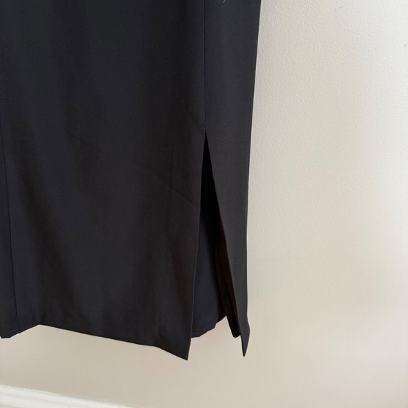 Banana Republic Black Square Neck Belted Sheath Dress Formal Slit Size 18 NEW‎ - Picture 5 of 7